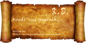Kovácsy Dominik névjegykártya