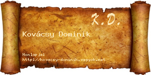 Kovácsy Dominik névjegykártya