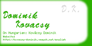 dominik kovacsy business card