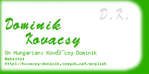 dominik kovacsy business card